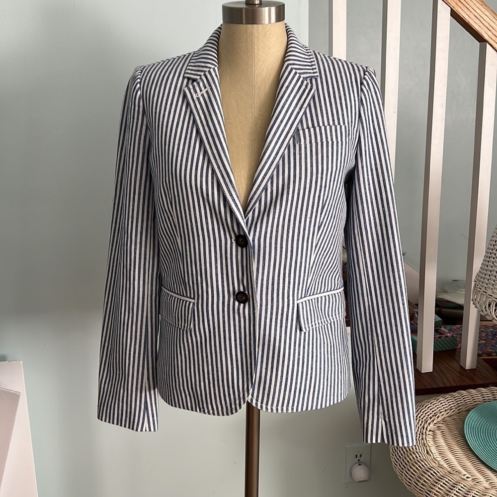 J Crew Striped Schoolboy Blazer NWOT size Small